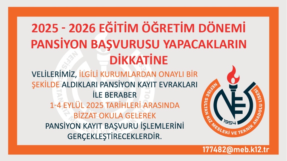 2025-2026 EĞİTİM ÖĞRETİM YILI OKUL VE PANSİYON KAYIT BİLGİLERİ